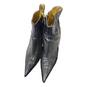 Dolce & Gabbana Snakeskin-Embossed Ankle Boots - Size 37.5 (US 7.5)